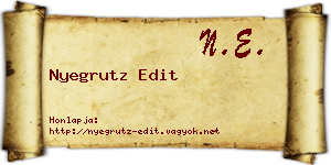 Nyegrutz Edit névjegykártya